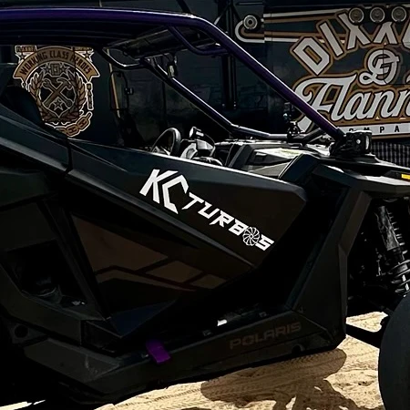 24" White KC Turbos Logo Sticker - Image 2