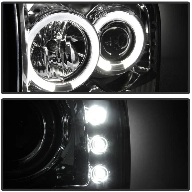 Spyder Chrome 1-PC. Projector Headlights W/ LED HALO - 6.0/7.3 Powerstroke (1999-2004) - Image 5